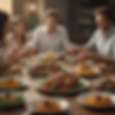 Members of a club enjoying a meal together