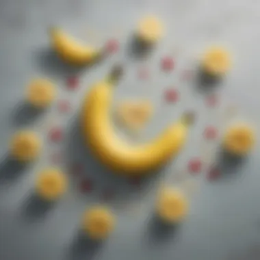 A heart health concept featuring bananas and cardiovascular symbols