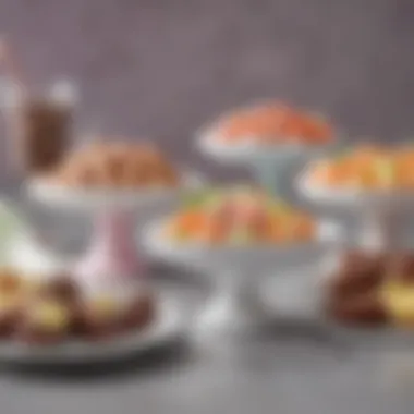 Easter Candy Pairings with Desserts Elegant presentation of Easter candies paired with seasonal desserts