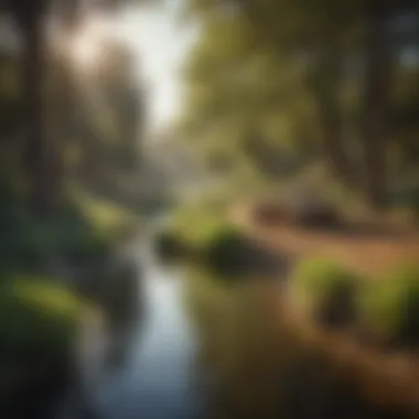 A lush landscape promoting eco-friendly water use