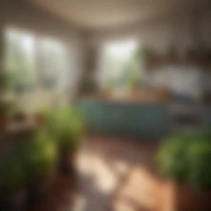 An aromatic herb garden that contributes to a fresh kitchen environment.