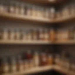 A well-organized pantry showcasing clearly labeled jars and containers