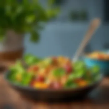 A hearty quinoa salad with fresh greens and nuts