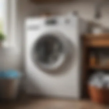 A sleek washing machine with an energy star label highlighting its efficiency.