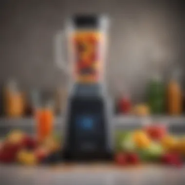 Detailed view of smoothie blender features and controls