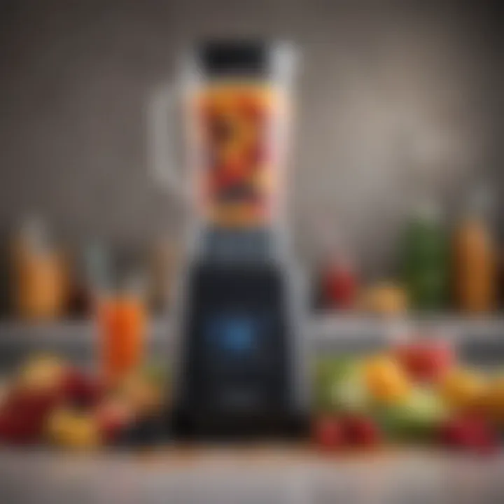 Detailed view of smoothie blender features and controls