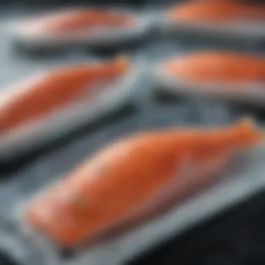 Premium Frozen Fish Packaging Sleek packaging showcasing premium frozen fish