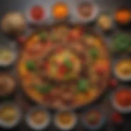 A vibrant spread of colorful vegan dishes showcasing diverse ingredients