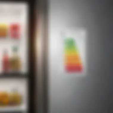 Energy Efficiency Rating Energy efficiency rating label of a refrigerator