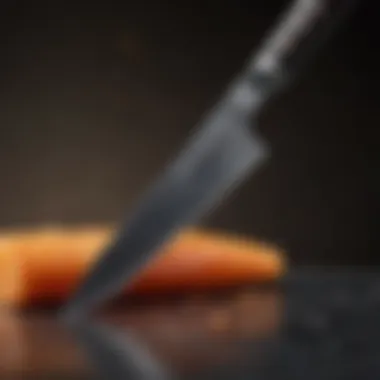Blade Excellence: Material Quality of Premium Knives Close-up of premium knife blade showcasing material quality