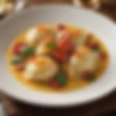 Elegant lobster ravioli presented on a plate