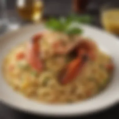 Lobster Linguine with Fresh Herbs Lobster linguine adorned with fresh herbs