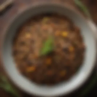 A beautifully plated dish featuring wild rice as the star ingredient, garnished with fresh herbs.