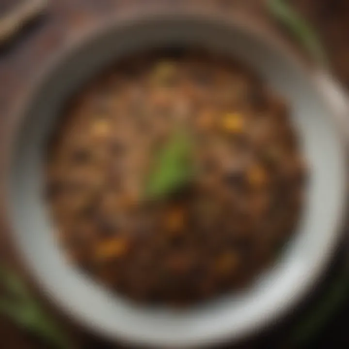 A beautifully plated dish featuring wild rice as the star ingredient, garnished with fresh herbs.