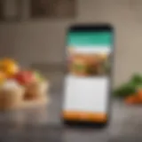 A smartphone displaying a vibrant shopping list app