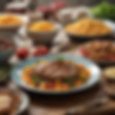 Savoring Health: The Impact of Home Cooking on Well-Being A colorful array of healthy dishes artistically plated
