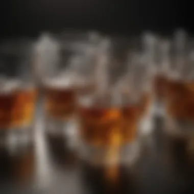 Material comparison of various bourbon glasses including crystal and glass.