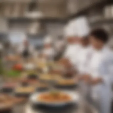 Engaging Culinary Class Environment Charming culinary class setting with engaged participants