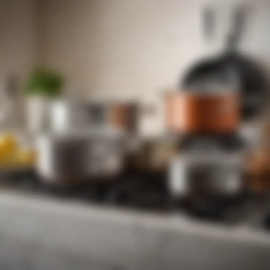 Elegant cookware collection displayed beautifully