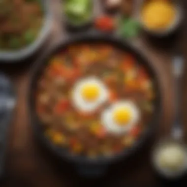 Colorful Beef Breakfast Hash Ground beef breakfast hash with colorful vegetables
