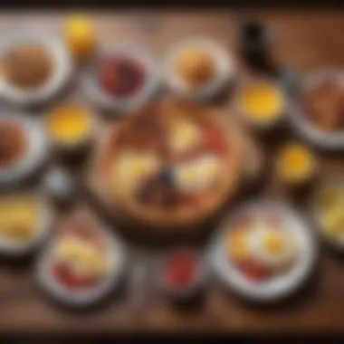Global Breakfast Inspirations An assortment of international breakfast dishes on a wooden table.