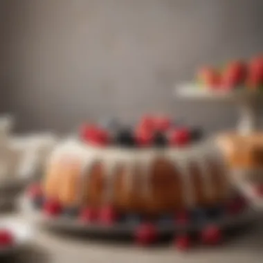 Timeless Vanilla Elegance A classic vanilla bundt cake adorned with fresh berries