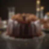 A rich chocolate bundt cake drizzled with ganache