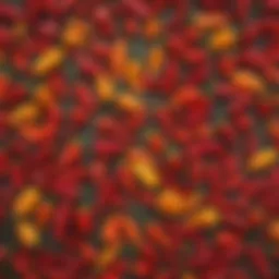 A vibrant assortment of capsican pepper varieties showcasing their colors and shapes.