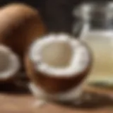 A close-up of cold-pressed coconut oil in a glass jar, showcasing its rich color and texture.