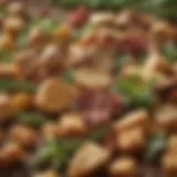 A variety of herbs and spices used in crouton seasoning