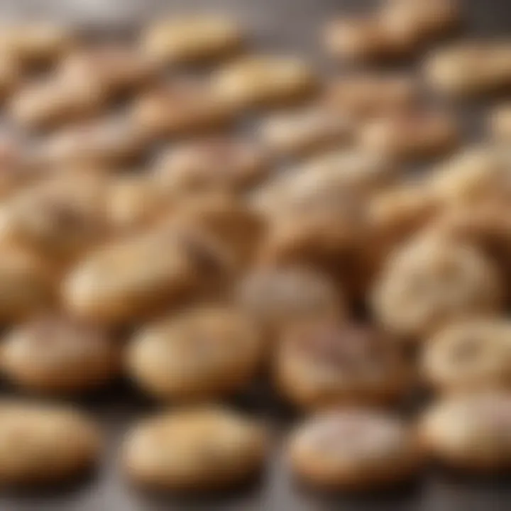 Different flavors of Crumbl Cookies on a table