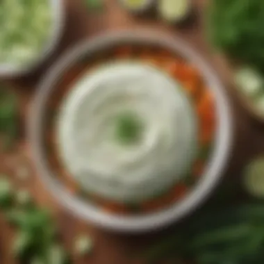 A variety of vegetables arranged around a bowl of cucumber dip