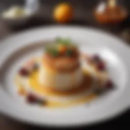 An elegant dish showcasing modern English cuisine with local ingredients