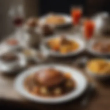 Traditional English Fare A rustic table set with traditional English fare, capturing the essence of regional flavors
