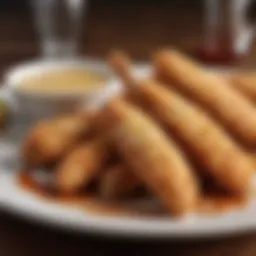 Delicious chicken tenders served with a flavorful dipping sauce