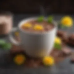 A vibrant display of Dandelion Chocolate Hot Chocolate Mix ingredients showcasing their natural beauty