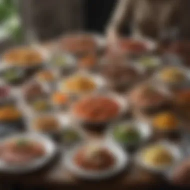 A spread of various keto dishes presented elegantly on a dining table