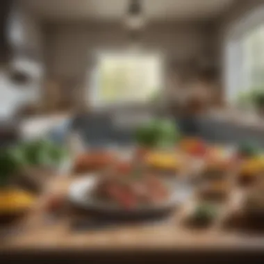 An inviting kitchen scene showcasing prepare keto meals with a variety of fresh produce