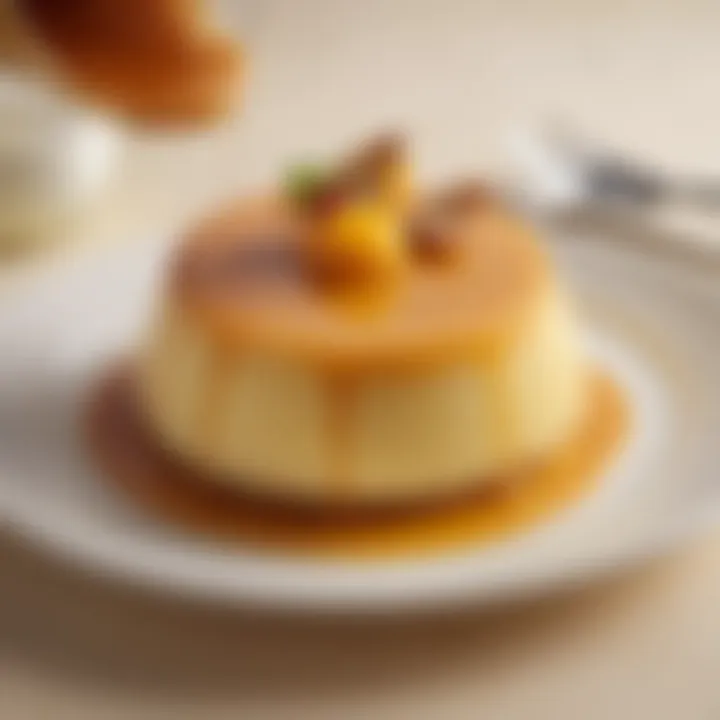 Close-up of a luscious flan made with sweet condensed milk