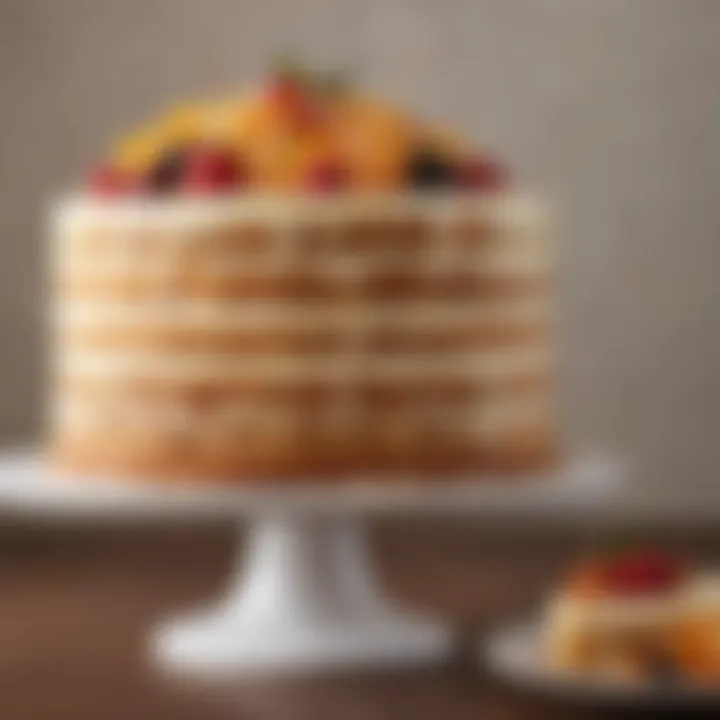 Artfully arranged layered cake utilizing sweet condensed milk