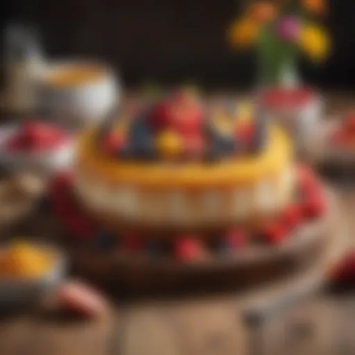 An array of colorful vegan desserts on a wooden table