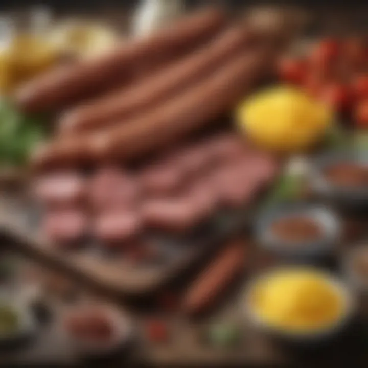 An assortment of ingredients used to make breakfast sausages