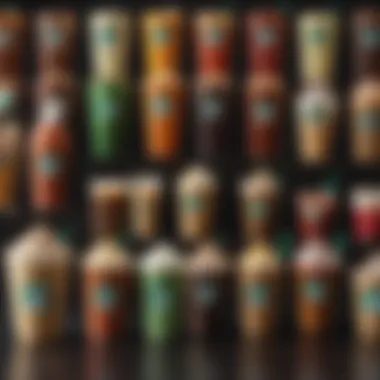 Variety of beverages available at Starbucks