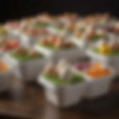 A variety of gourmet takeout containers decorated for Easter