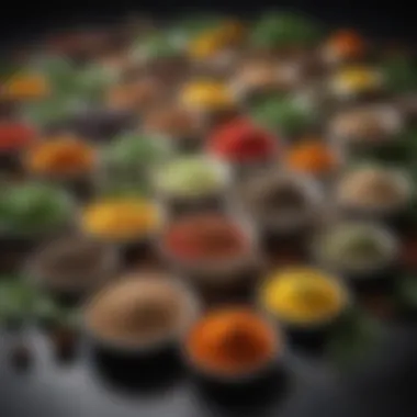 Enhancing Flavors with Herbs and Spices An assortment of herbs and spices displayed for meal flavor enhancement.