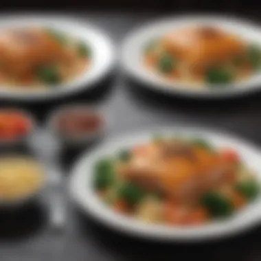 Delicious Reheated Freezable Dinner A delicious plate of reheated frozen dinner showcasing a vibrant meal.