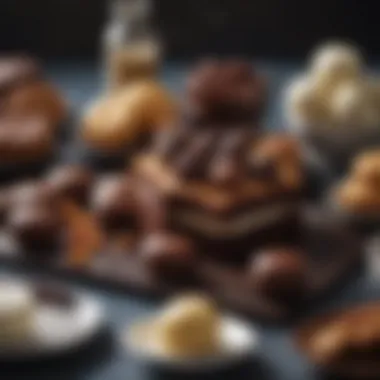 Modern Passover Desserts An assortment of modern Passover desserts, including flourless chocolate cake and macaroons.