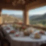 Elegant dining setup at El Tovar with scenic views
