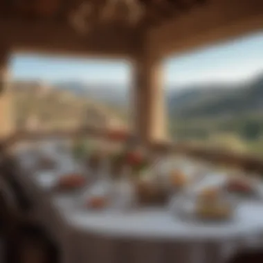 Elegant dining setup at El Tovar with scenic views