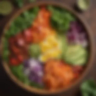 A close-up of a colorful salad bowl showcasing various ingredients